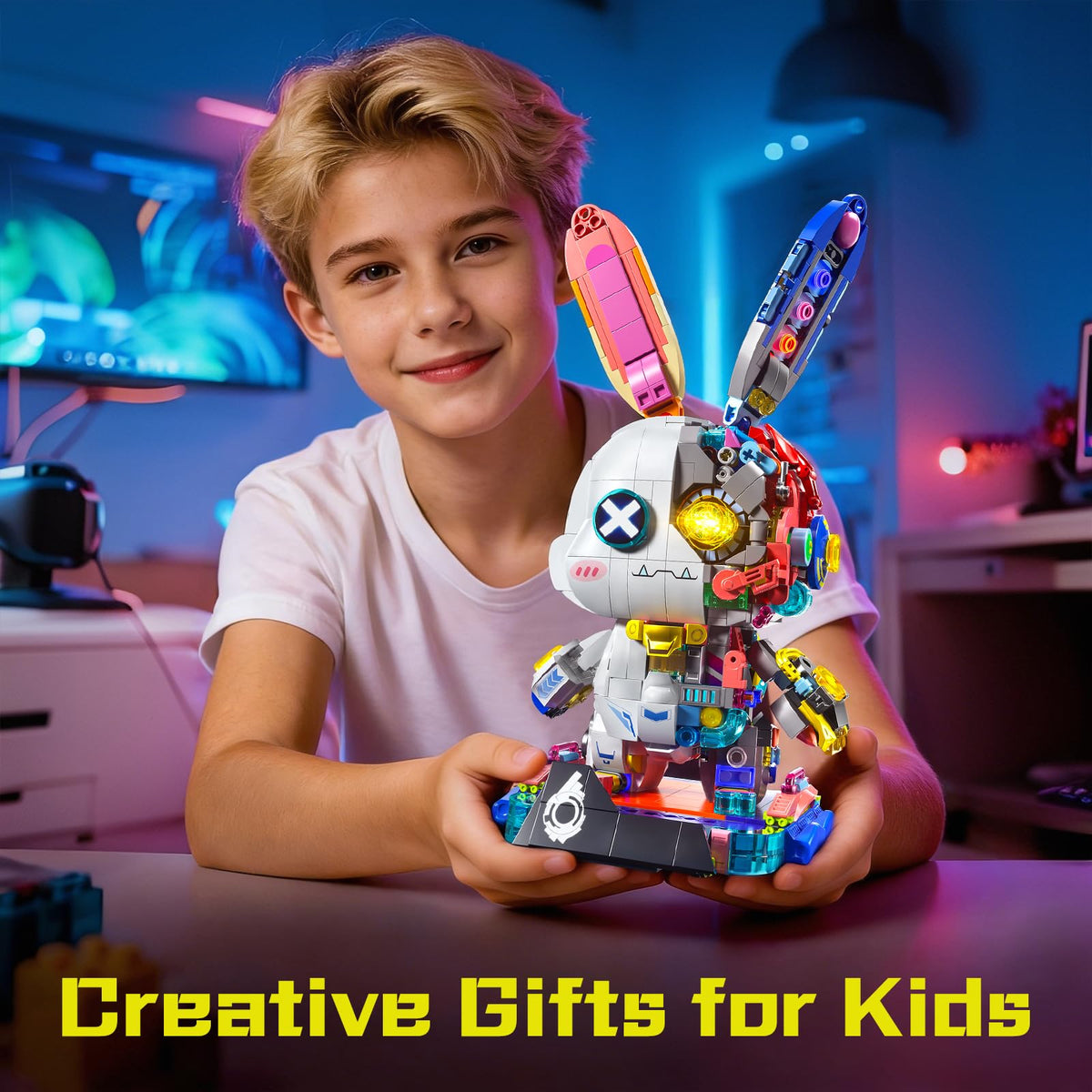 Flubecrux Mechanical Bunny display stand enhances Easter and decor displays