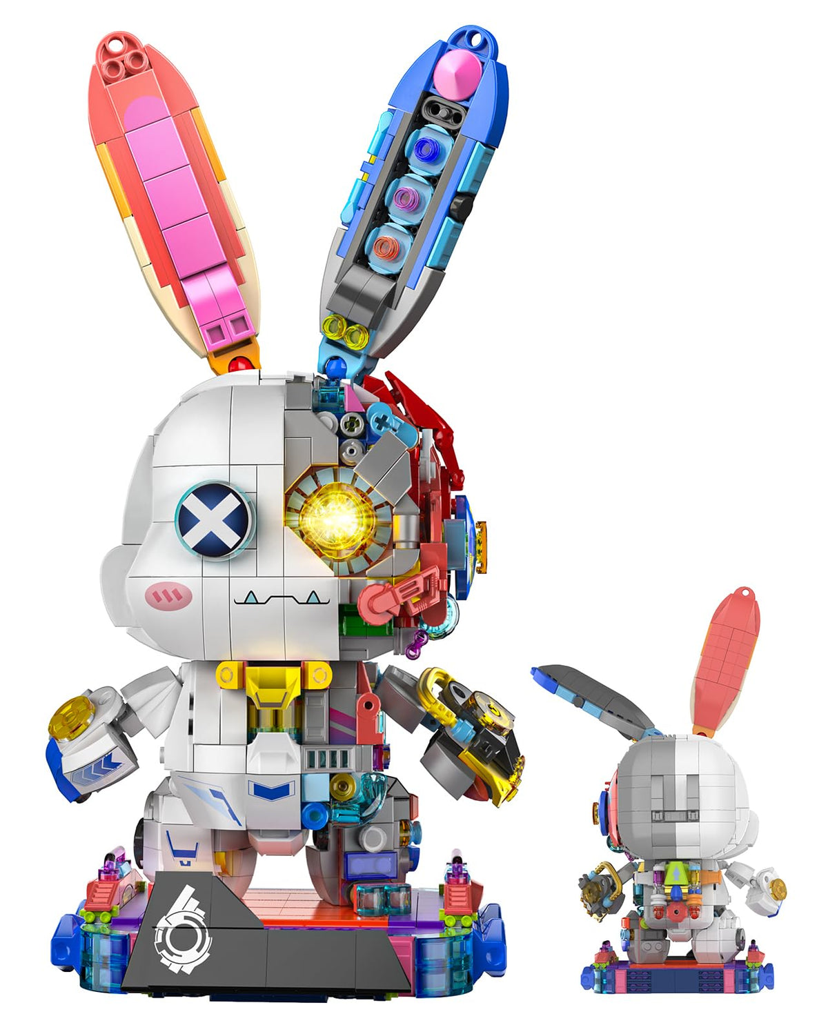 Flubecrux Mechanical Bunny with LED eyes for a striking cyberpunk display