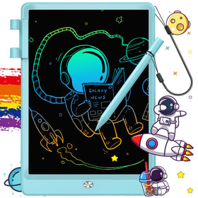 FLUESTON 10-inch LCD writing tablet for kids, portable and mess-free.