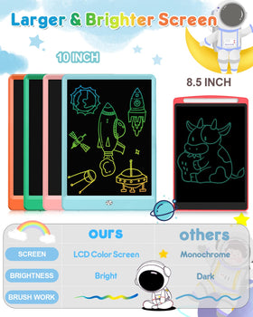 Vivid colored lines appear on FLUESTON screen as kids draw.
