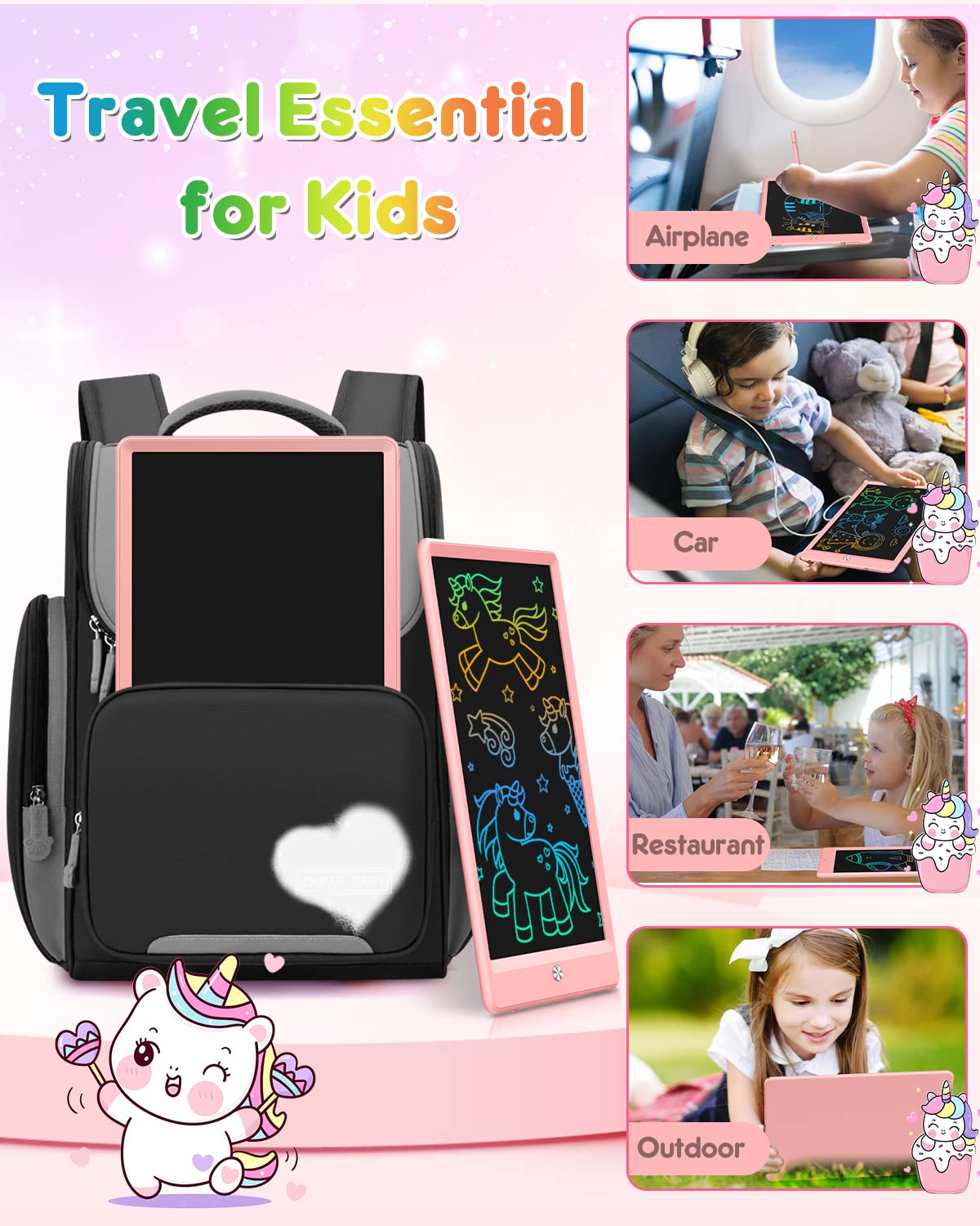 FLUESTON eye-friendly screen reduces glare for longer drawing.