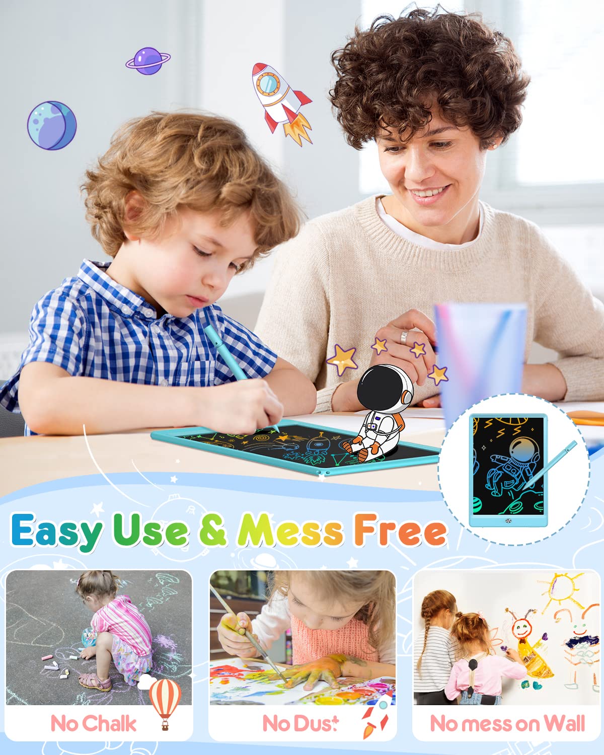 Stylus included for precise drawing on FLUESTON tablet.