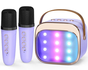 FLUESTON mini karaoke machine front view, compact design for on-the-go singing