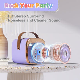FLUESTON mini karaoke machine with two mics for shared family fun