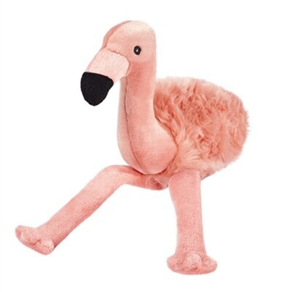 Fluff & Tuff Lola flamingo toy, full-body plush design for playful toss-and-fetch.
