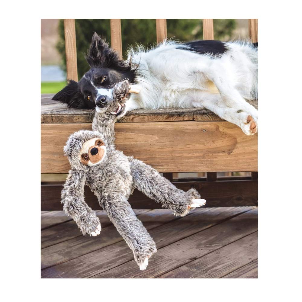 Fluff & Tuff Tico Sloth close-up with embroidered eyes for safe supervised play