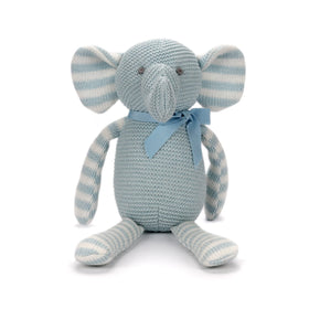 FluffyFun blue elephant plush, 7.1 inches, a gentle newborn companion.