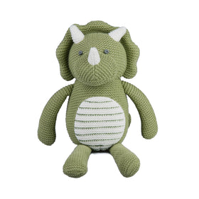 FLUFFYFUN green dinosaur plush full-length view, a gentle newborn companion.