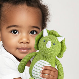 FLUFFYFUN dinosaur plush in recyclable gift box for gifting.