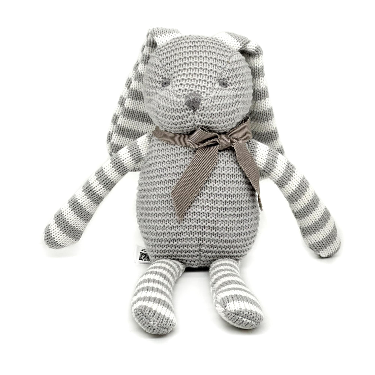 FLUFFYFUN grey bunny plush full-length view, a soft newborn companion.
