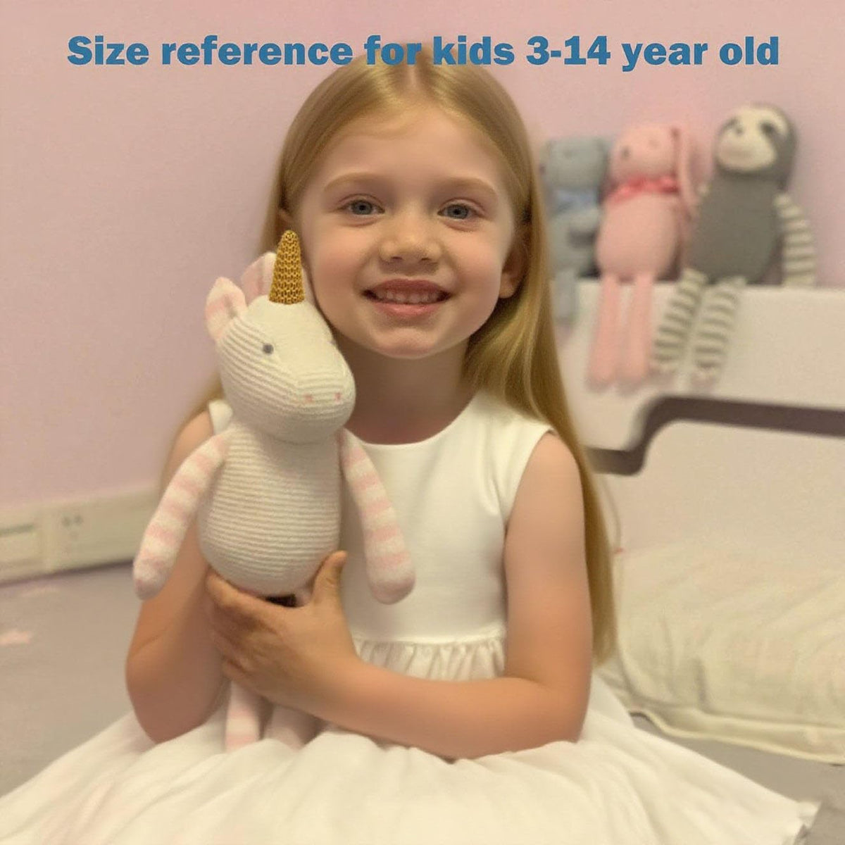 FLUFFYFUN pink unicorn plush care—machine wash friendly for busy parents.