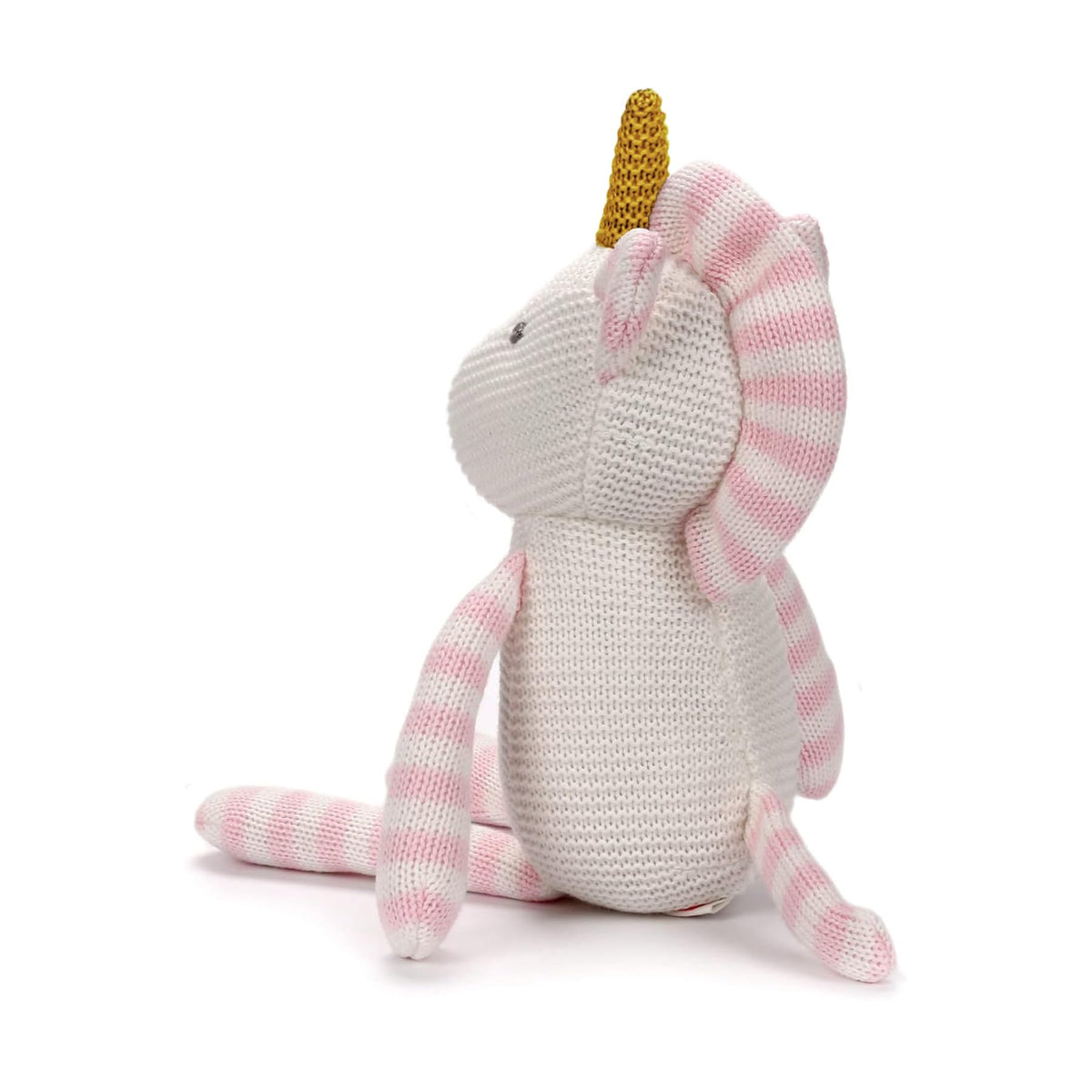 FLUFFYFUN pink unicorn plush sitting pose—cute, safe companion for naps.