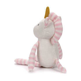 FLUFFYFUN pink unicorn plush sitting pose—cute, safe companion for naps.