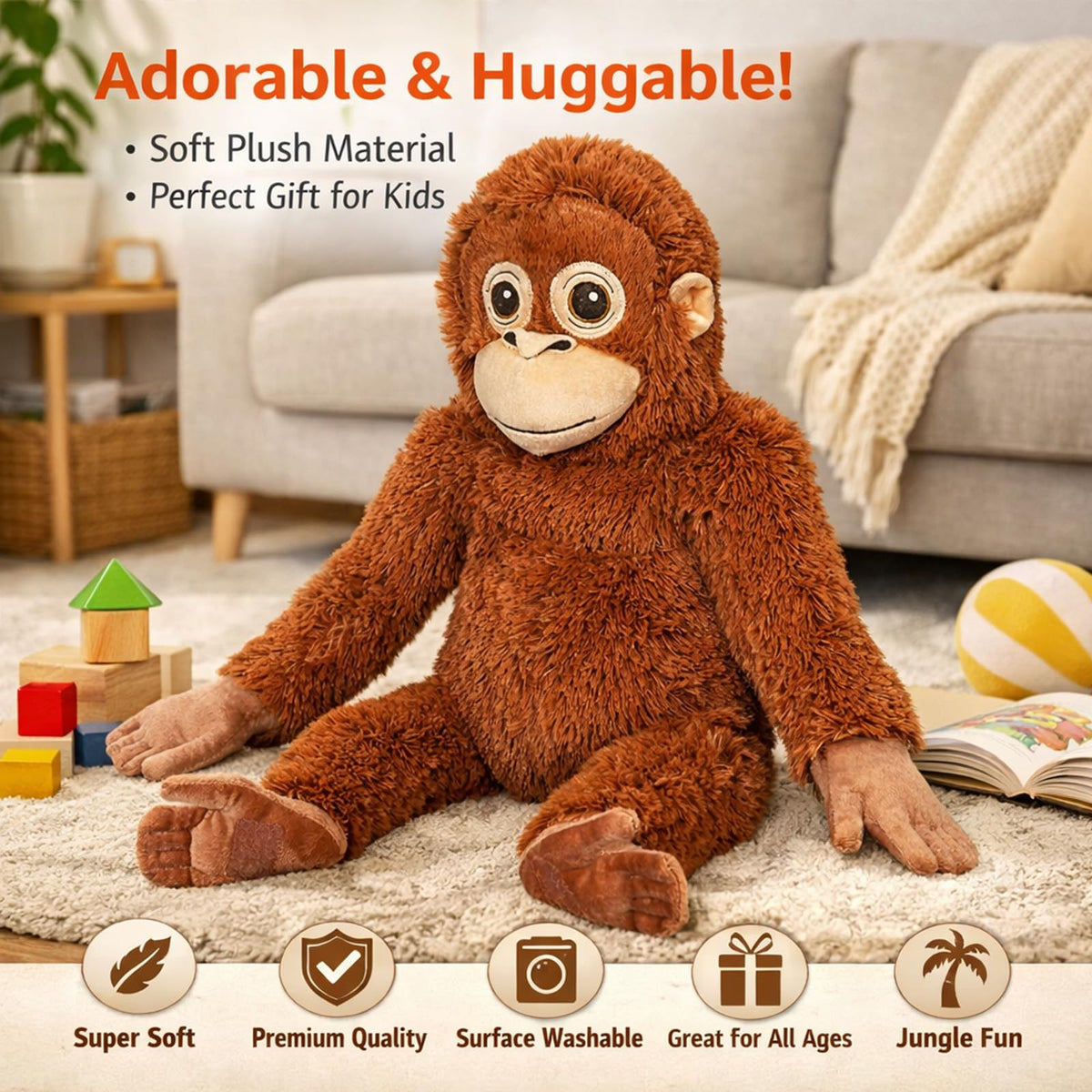 Fluffypals Punch Monkey plush packaged as a thoughtful gift