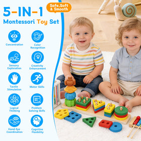 FlufiFiea shape sorting blocks boosting color and shape recognition