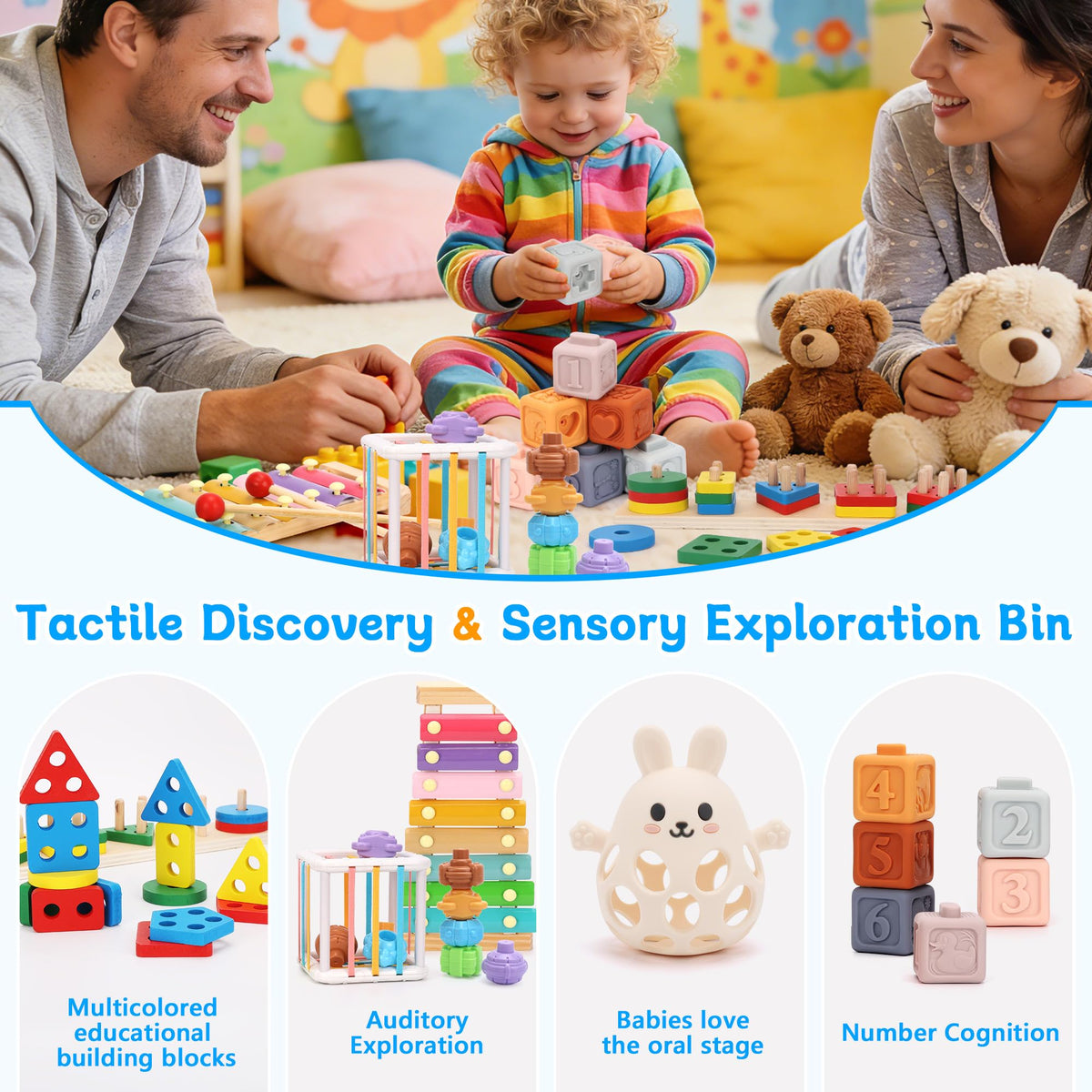 FlufiFiea stacking rings set for nested play and fine motor practice