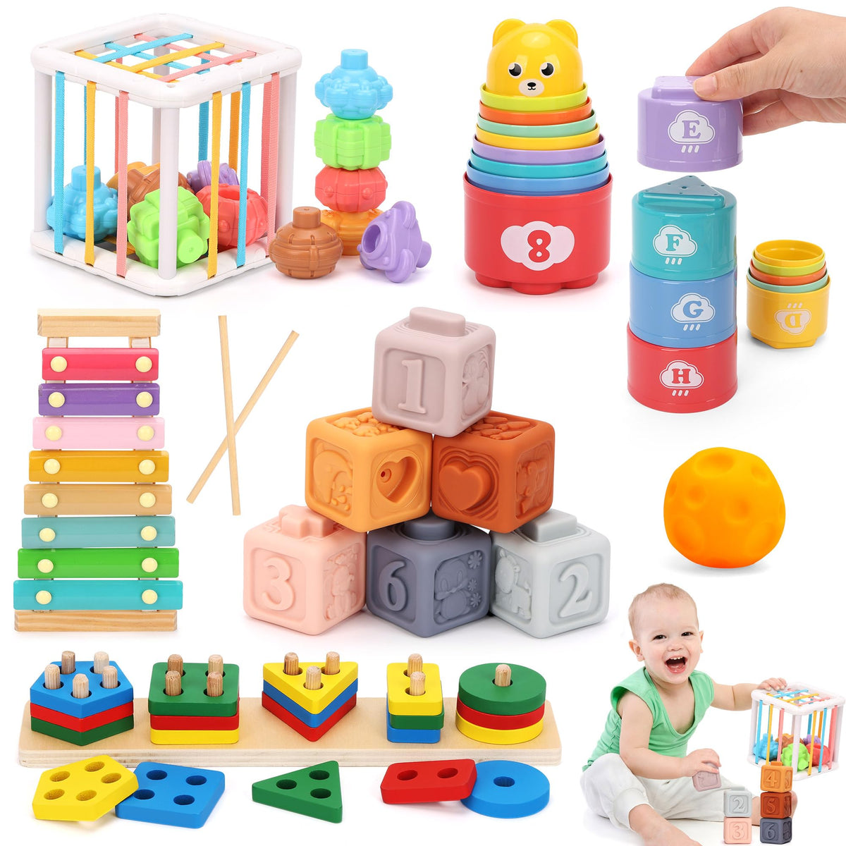 FlufiFiea wooden sorting toys: durable pieces spark sorting and cognitive engagement.