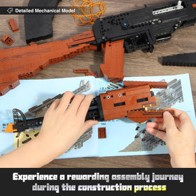 Fluorspar Blaster display piece shows off the finished model on a desk or shelf.