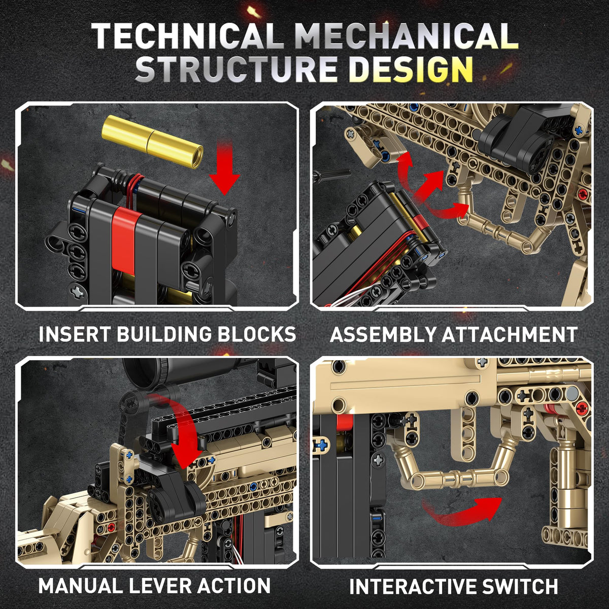 Fluorspar blaster mechanism detail reveals gears and moving parts for interactive display
