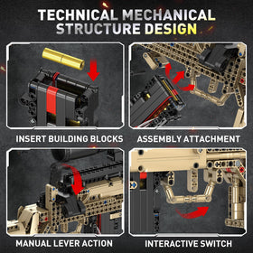 Fluorspar blaster mechanism detail reveals gears and moving parts for interactive display