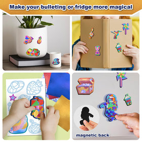 FLUXOJOY foil art magnets and googly eyes add playful finishing touches.