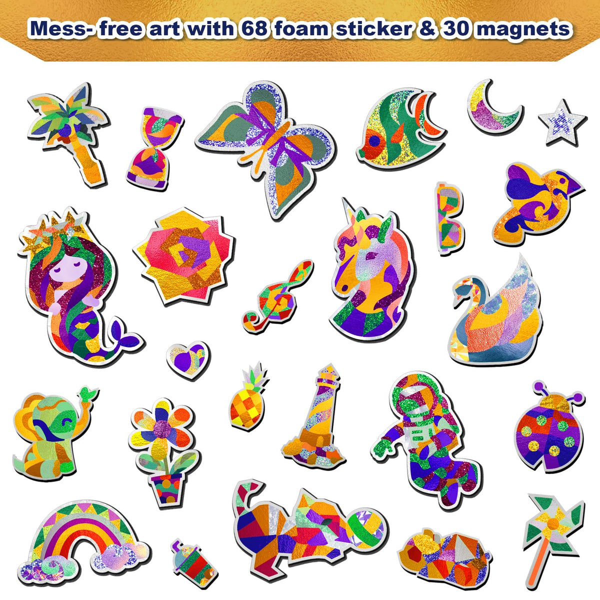 FLUXOJOY foil art kits stickers sheet ready for colorful designs.