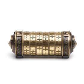 Flyaligogo Cryptex Da Vinci Code box front view in metal finish for premium gifting appeal