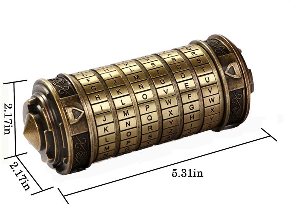 Cryptex Da Vinci Code box opened to reveal hidden compartment for cash or keepsakes