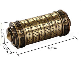 Cryptex Da Vinci Code box opened to reveal hidden compartment for cash or keepsakes