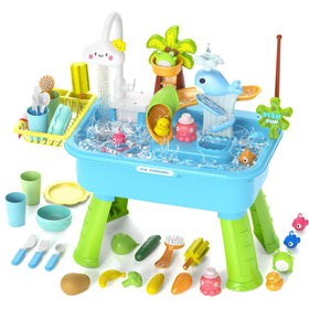 FlyBakiz 4-in-1 water table in action for imaginative kitchen play