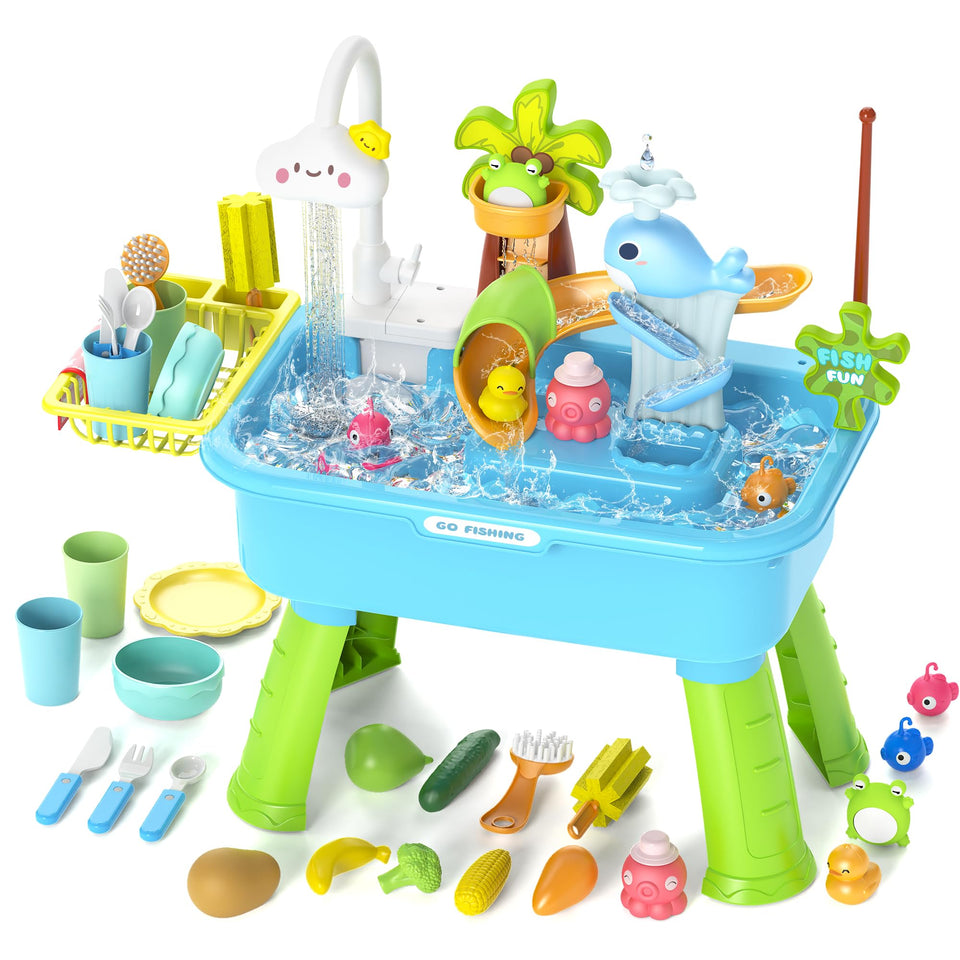 FlyBakiz 4-in-1 water table in action for imaginative kitchen play