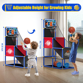 FlyBakiz hoop with top-mount height adjustment for growing kids