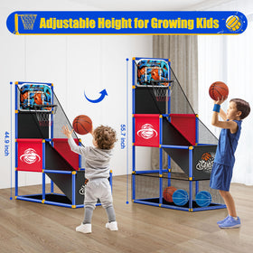 Flybakiz hoop features a 60-second timer and scoring to mimic arcade excitement