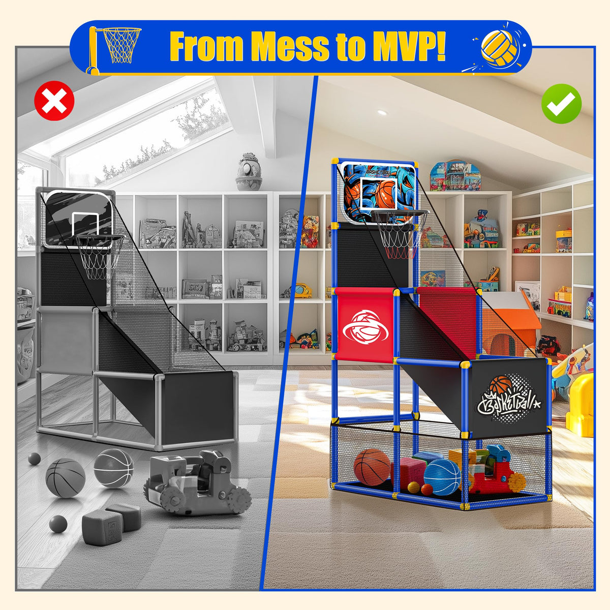 FlyBakiz base with built-in storage for balls and toys