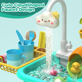 Flybakiz cloud-shaped faucet design adds a playful running water experience.