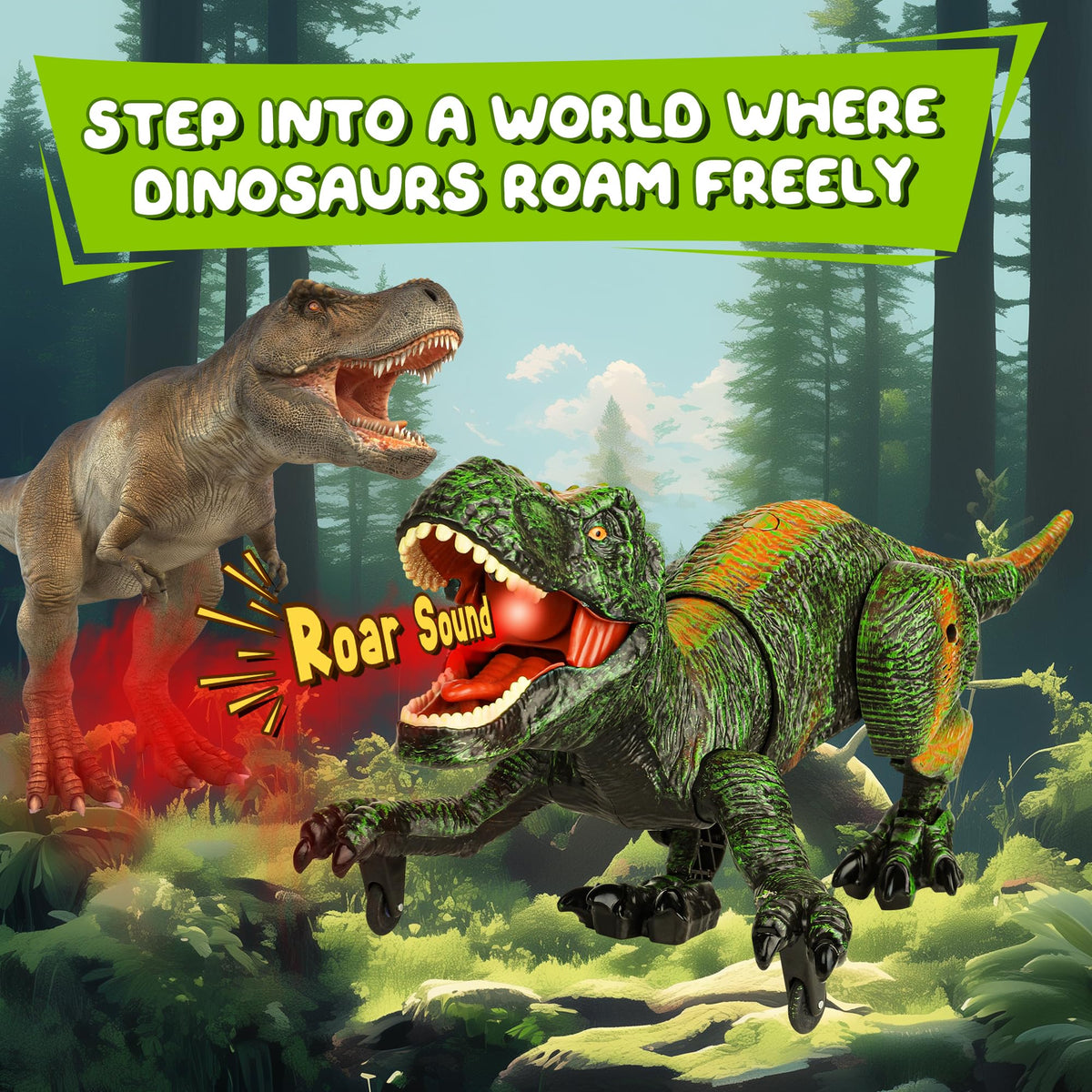 Flybakiz dino roars and lights up for immersive nighttime fun