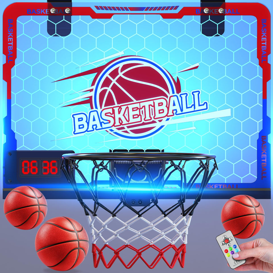 flybakiz mini basketball hoop on door for quick practice sessions