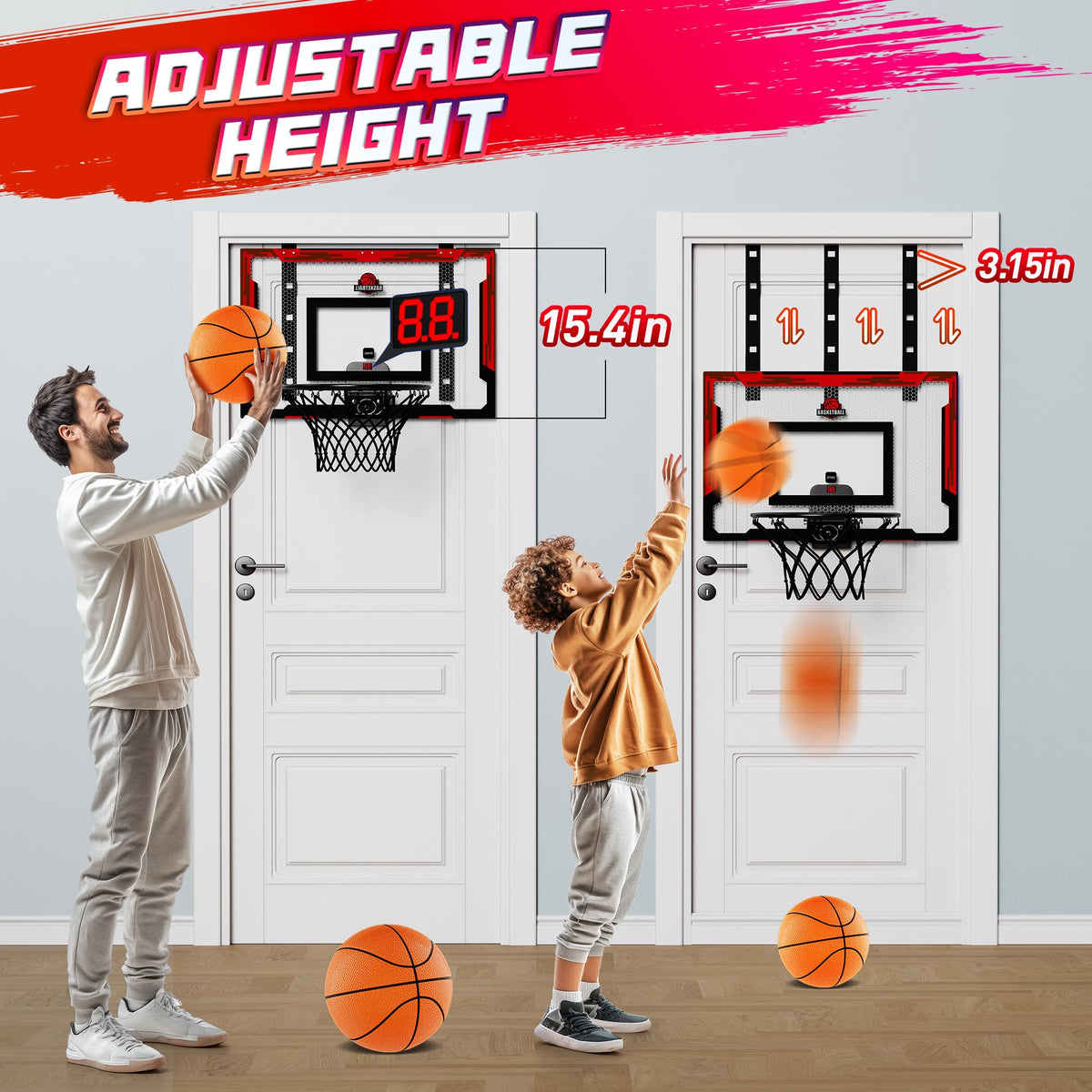 FlyBakiz over-door hoop mounted for quick setup and space-saving practice