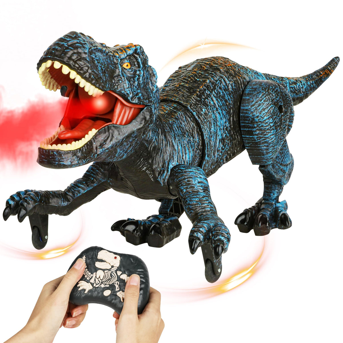 flybakiz remote control dinosaur blue walking toy for immersive pretend play