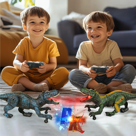 flybakiz robot dinosaur auto-demo mode demonstrates coordinated actions