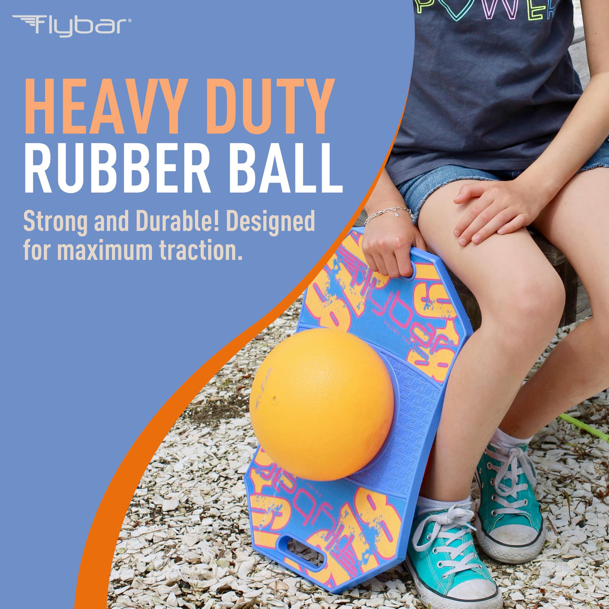Flybar anti-slip deck close-up showing secure grip