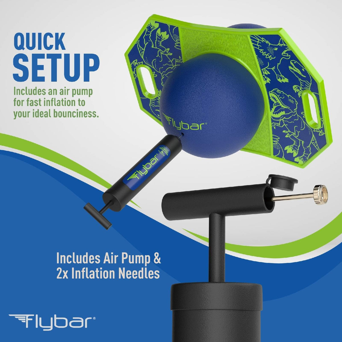 Flybar Dino pogo ball being used by a child for active play.
