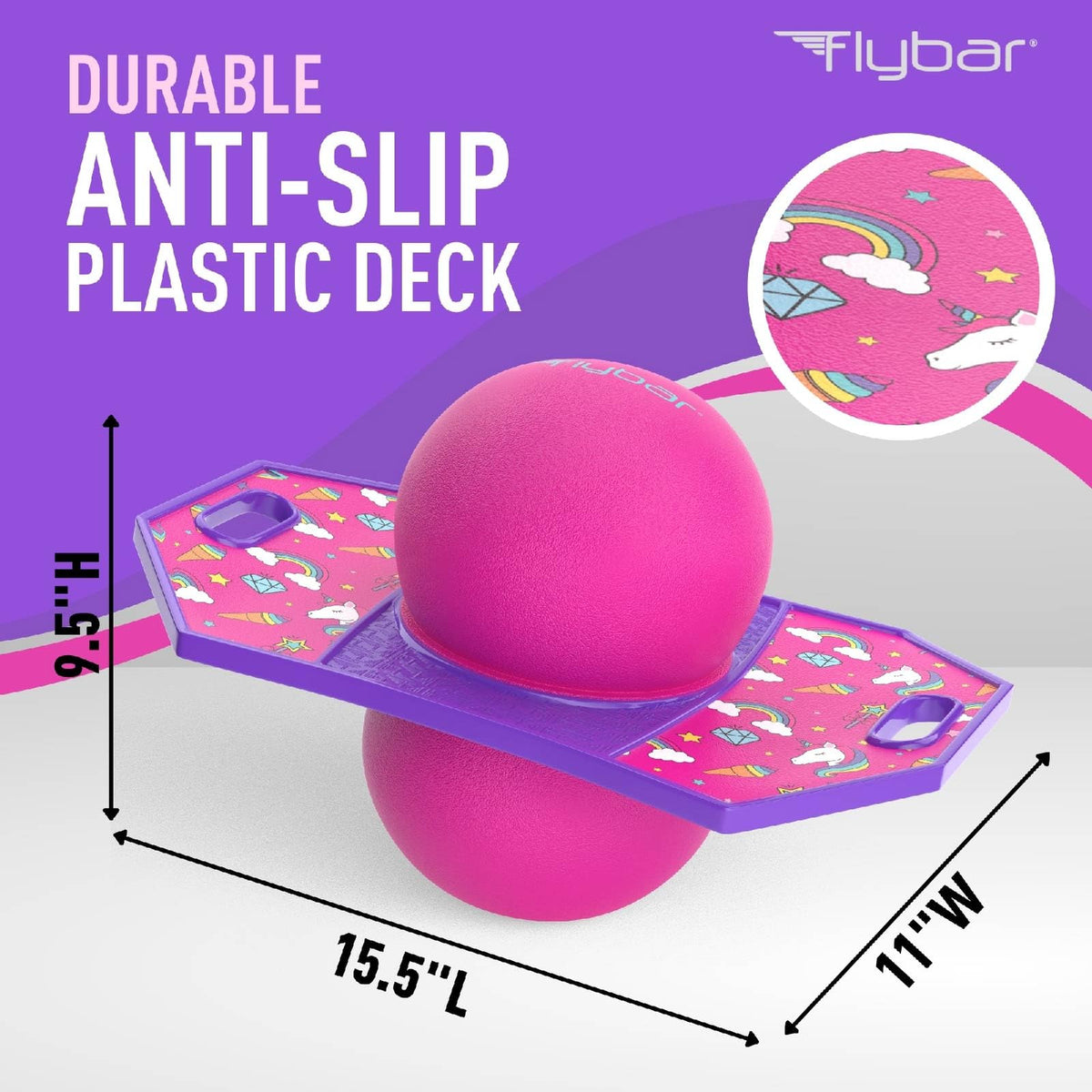 Flybar indoor-outdoor use supports year-round active play for kids.