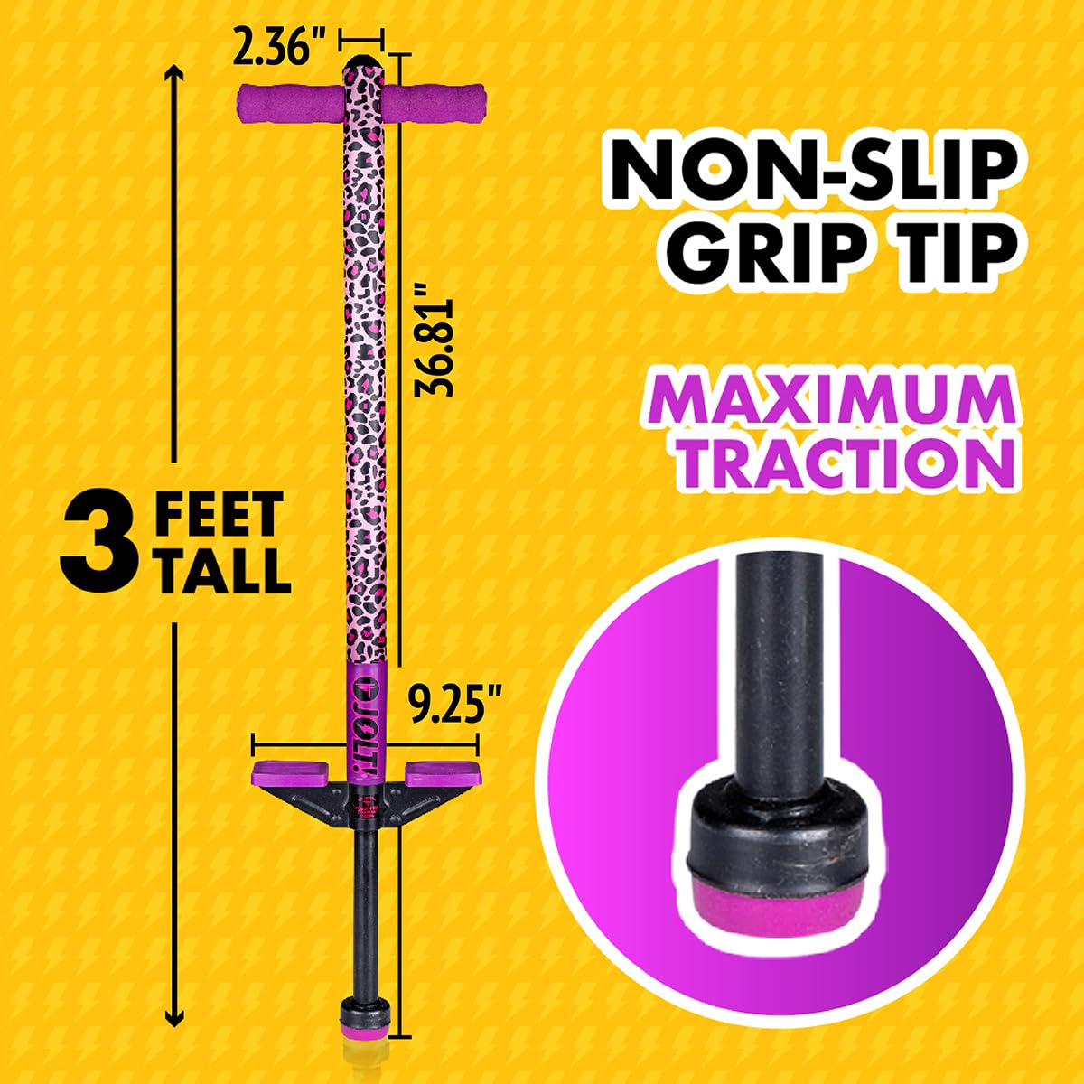 Non-slip foot pads help maintain balance during play.