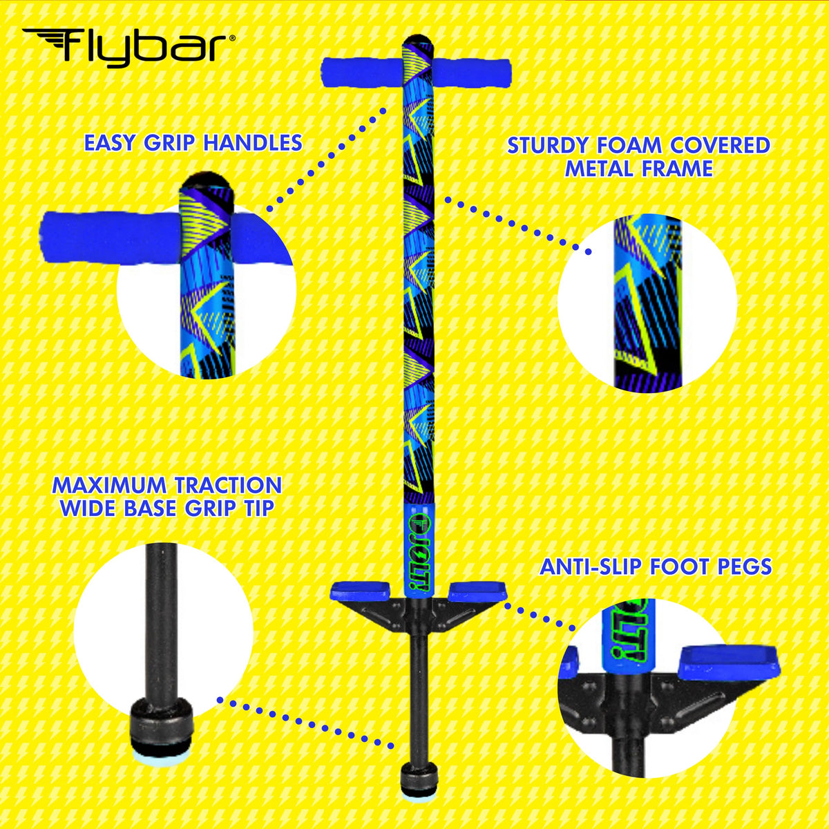 Flybar Jolt non-slip foot pads improve balance and control