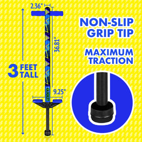 Flybar Jolt pogo stick used during outdoor play in backyard
