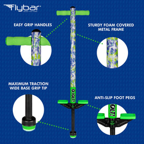 Wide bounce tip on Flybar Jolt enhances control for beginners.