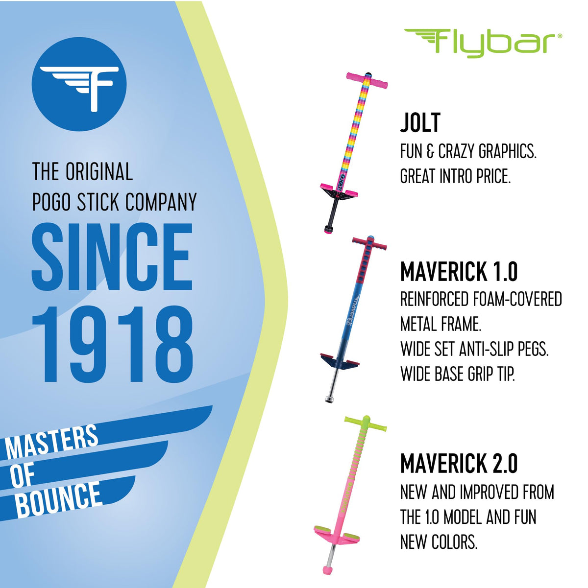 Flybar Maverick 2.0 shows foam-wrapped frame for safe learning.