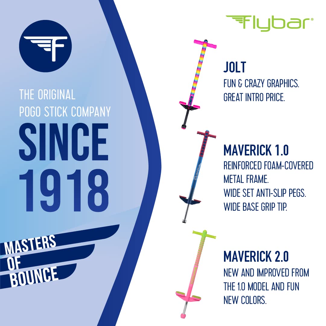 Flybar Maverick foam handgrips provide comfortable control during jumps.