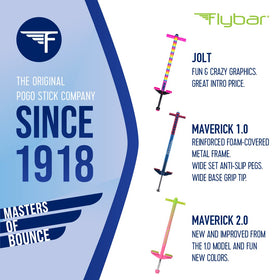 Flybar Maverick foam handgrips provide comfortable control during jumps.